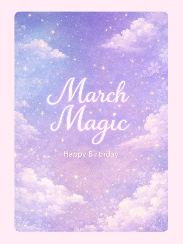 March Magic Cake Card, birthday