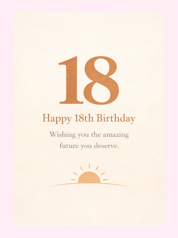 Minimalist 18th Birthday Elegant Design Cake Card