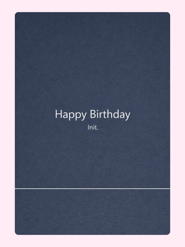 Minimalist blue happy birthday card design