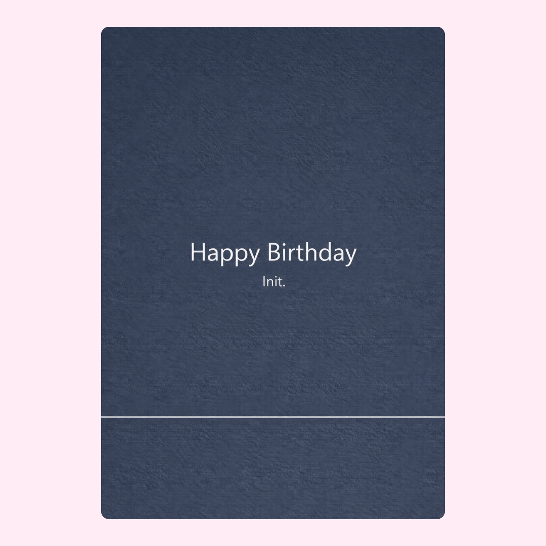 Minimalist blue happy birthday card design