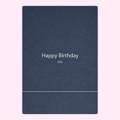 Minimalist blue happy birthday card design