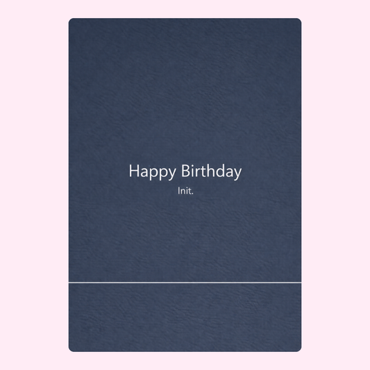 Minimalist blue happy birthday card design
