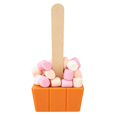 Halloween Orange Hot Chocolate Spoon With Marshmallows
