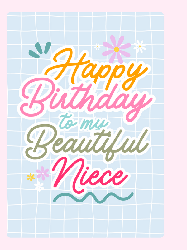 Beautiful Niece Birthday Cake Card