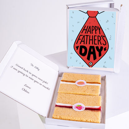 Father’s Day tie cake card with cake inside