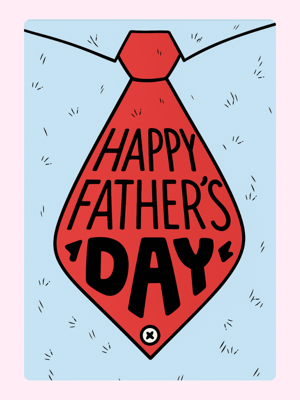Father’s Day red tie cake card design