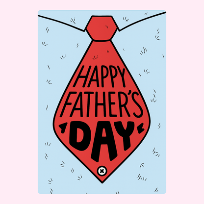 Father’s Day red tie cake card design