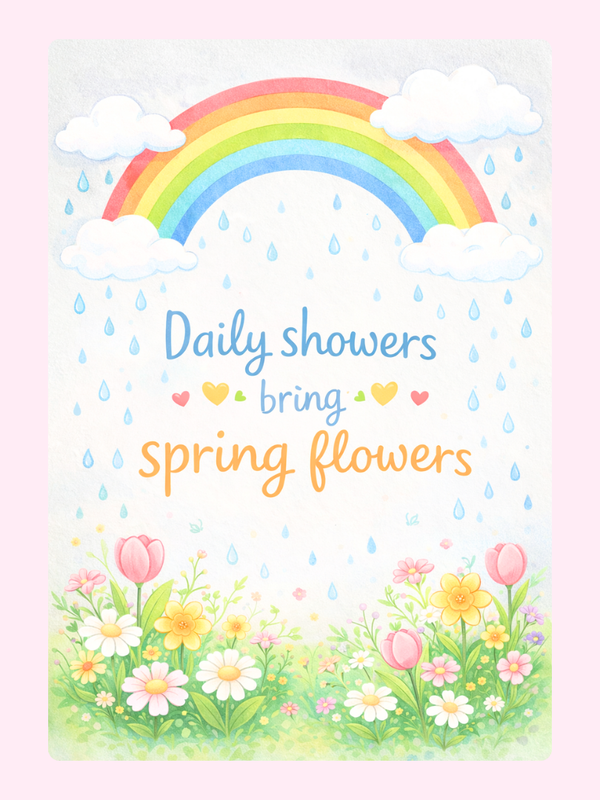 Spring Flowers Cake Card, just because