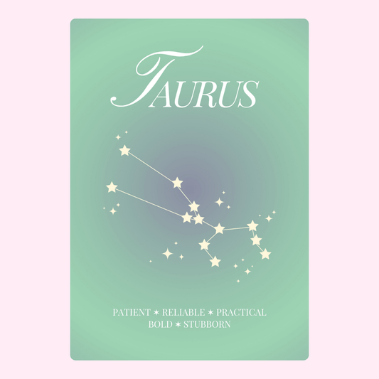 Taurus constellation zodiac birthday card