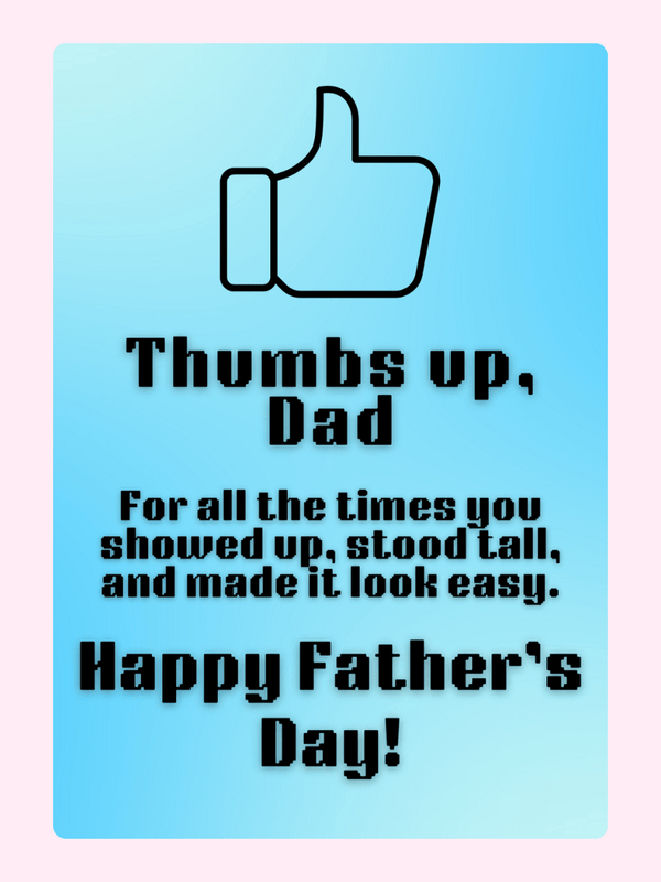 Thumbs Up Dad Father's Day greeting card