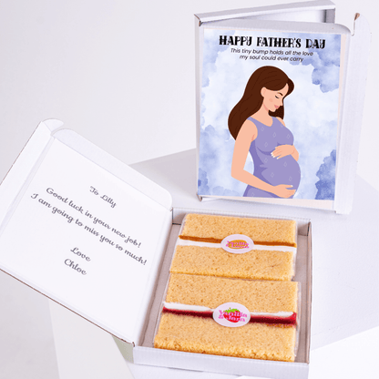 Tiny bump Father’s Day cake card with cake inside