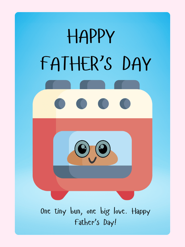 Tiny bun Father’s Day cake card design