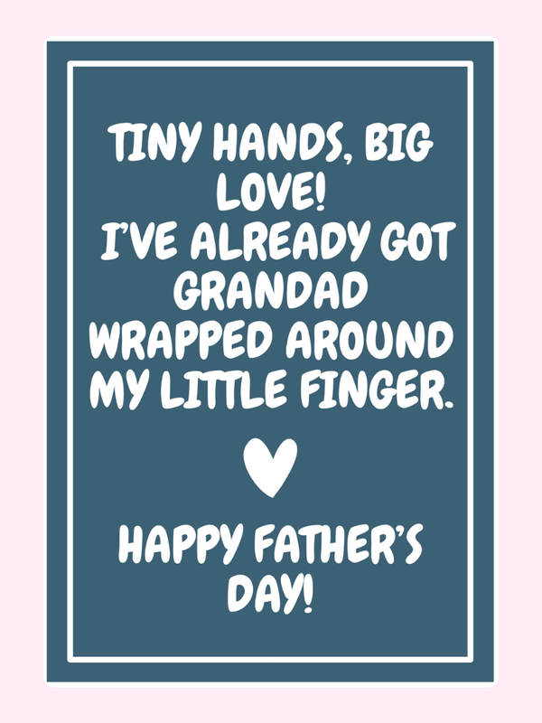 Tiny Hands Big Love Grandad Cake Card, for grandparents