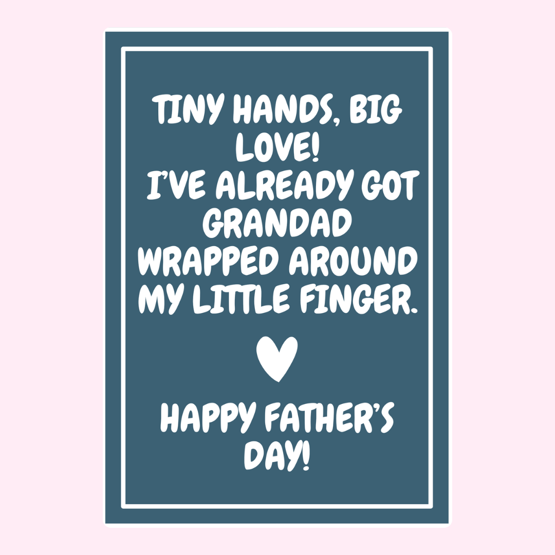 Tiny Hands Grandad Father’s Day cake card design