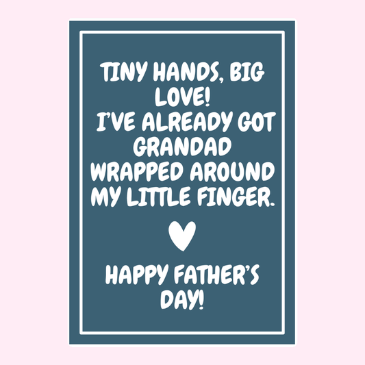 Tiny Hands Grandad Father’s Day cake card design