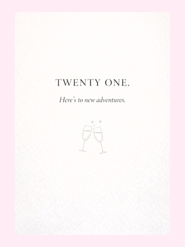 minimal twenty one birthday card design