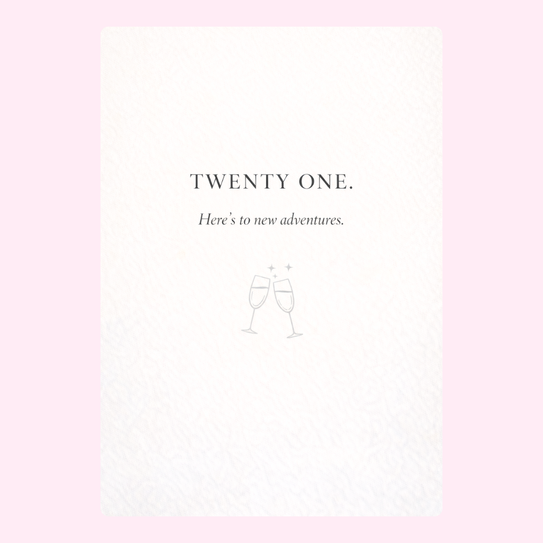 minimal twenty one birthday card design