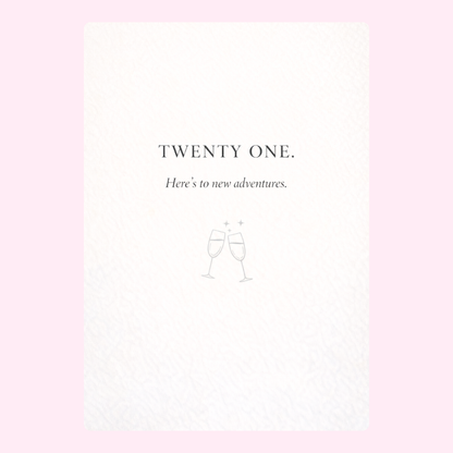 minimal twenty one birthday card design