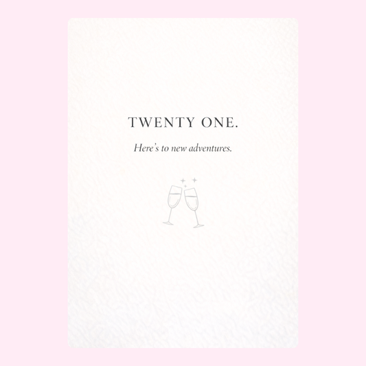 minimal twenty one birthday card design