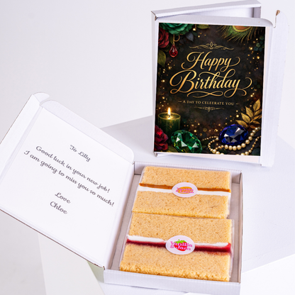 Luxury birthday card with cake gift box