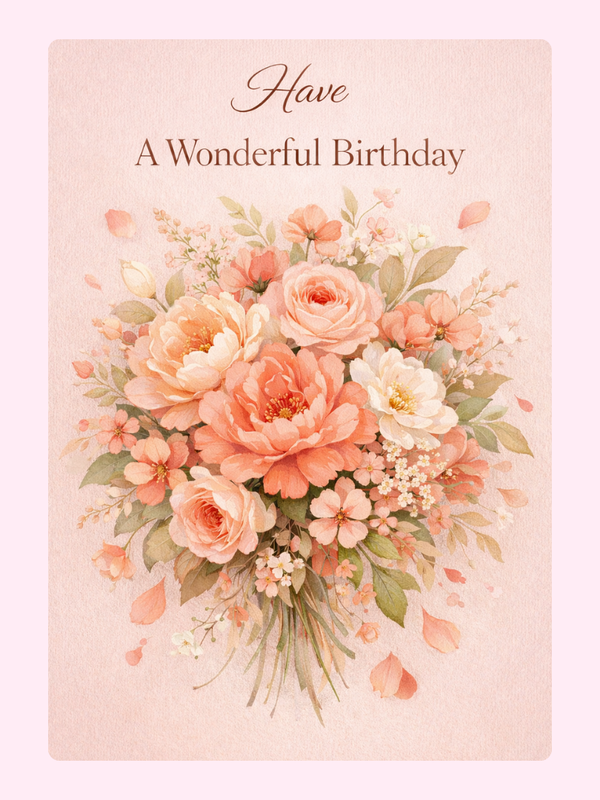 have a wonderful birthday floral greeting card design