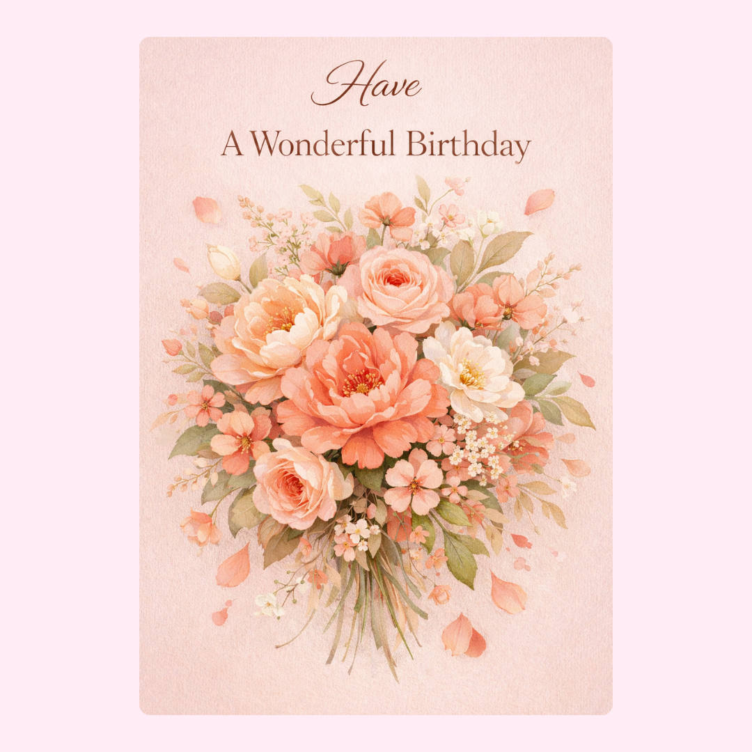 have a wonderful birthday floral greeting card design
