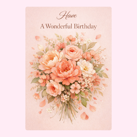 have a wonderful birthday floral greeting card design
