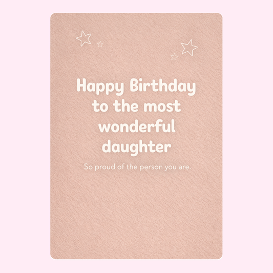 happy birthday to the most wonderful daughter card with stars