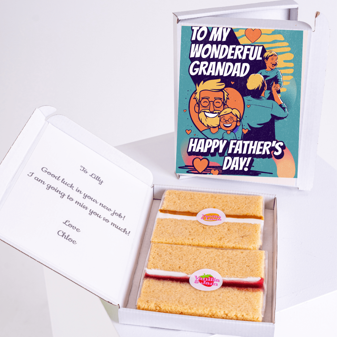 Grandad Father’s Day cake card with cake inside