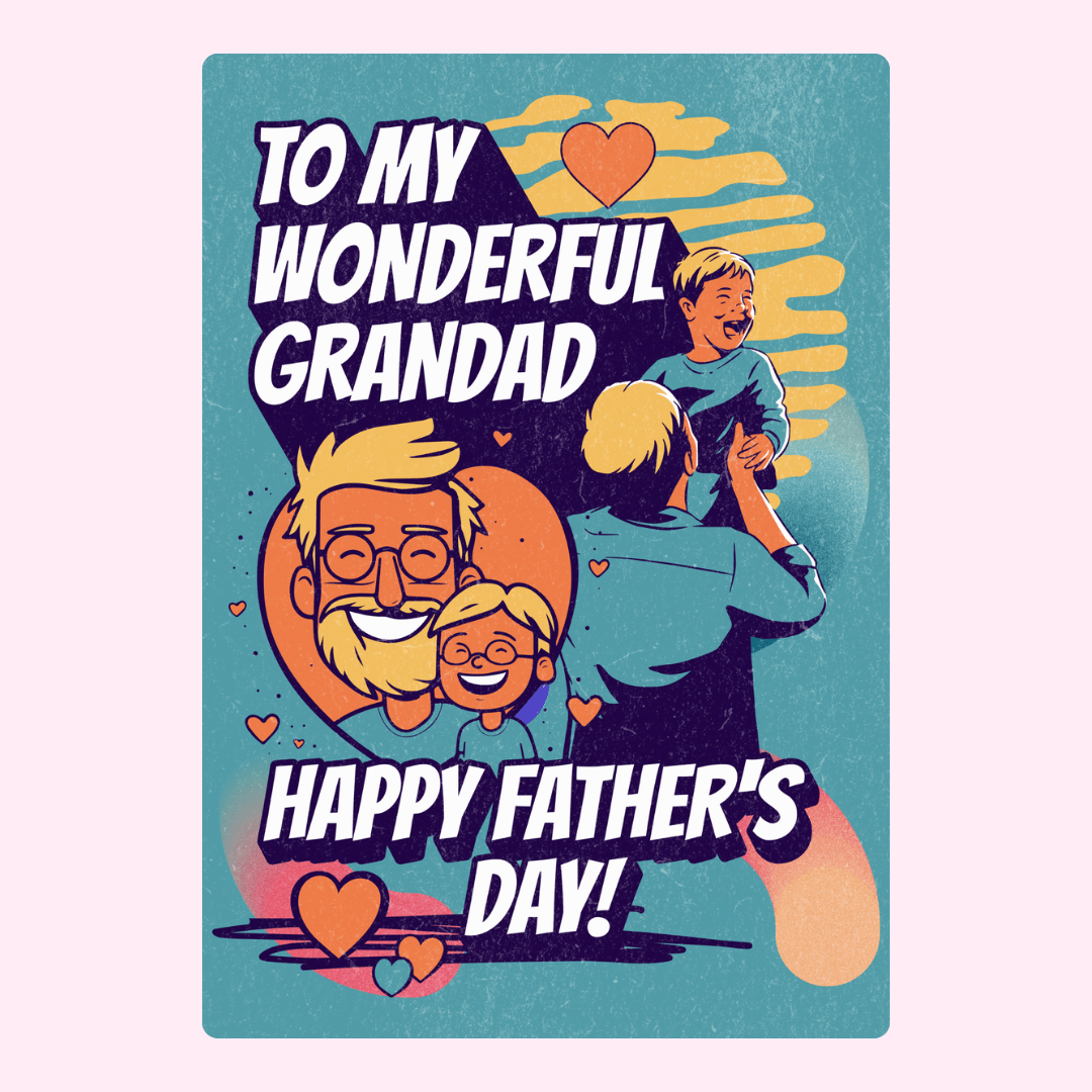 Wonderful Grandad Father’s Day cake card design