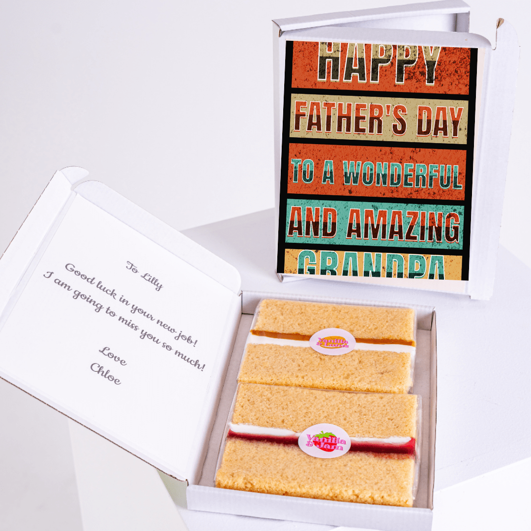 Grandpa Father’s Day cake card with cake inside